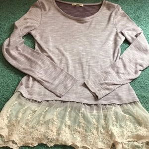 Long Sleeved Lavender Lace Top